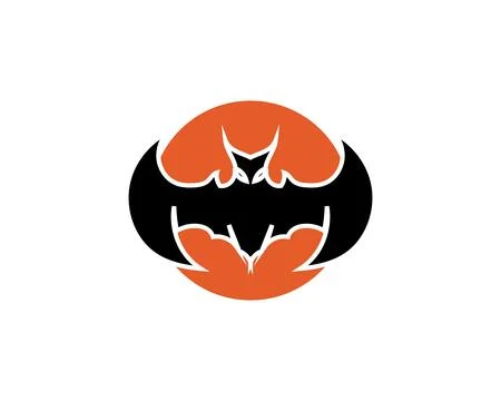 Bat open wings flying concept elements icon 库存插图