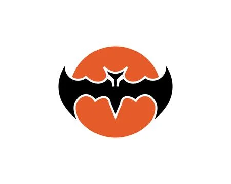Bat open wings flying concept elements icon Stock Illustration