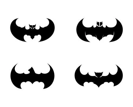 Bat open wings flying concept elements icon 库存插图