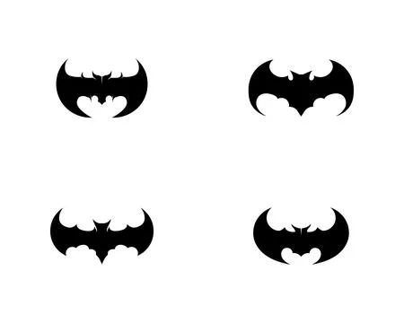 Bat open wings flying concept elements icon Stock Illustration