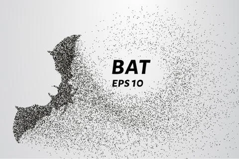Bat out of particles. Bat consists of circles and points. Vector illustration Stock Illustration