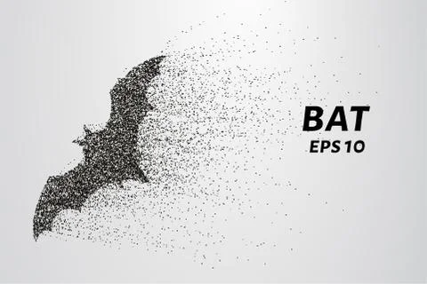 Bat out of particles. Bat consists of circles and points. Vector illustration Illustrazione stock