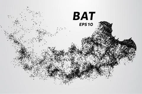 Bat out of particles. Bat consists of circles and points. Vector illustration Illustrazione stock