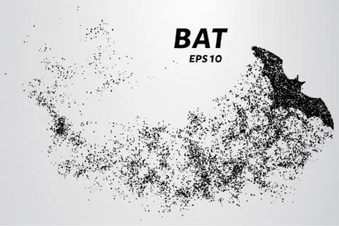 Bat out of particles. Bat consists of circles and points. Vector illustration Stock Illustration