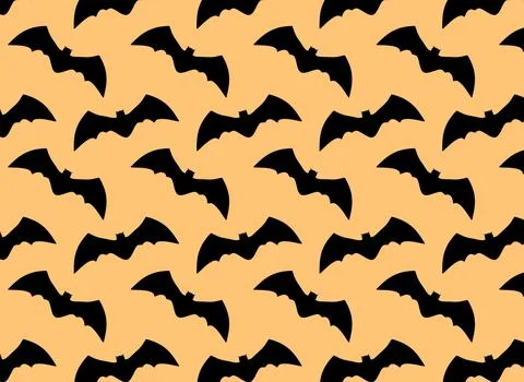 Bat pattern on an orange background 3d-rendering 库存插图