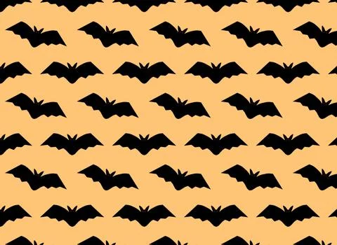Bat pattern on an orange background 3d-rendering Illustrazione stock