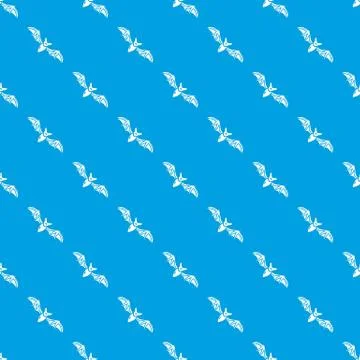 Bat pattern seamless blue Stock Illustration