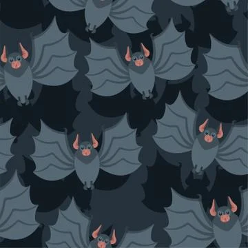 Bat pattern seamless. Night animals ornament. Vector background Illustrazione stock