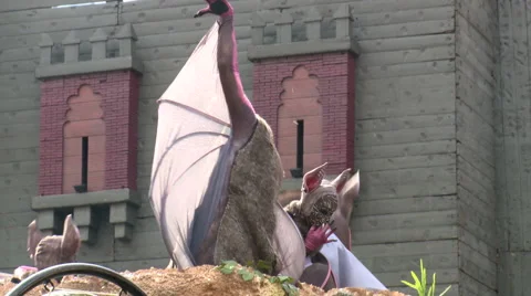 Bat people dancing on parade float Stock Footage 47966127