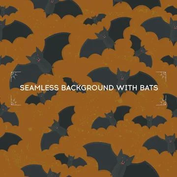 Bat print vector halloween background Stock Illustration