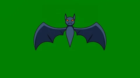 Bat red eyes green background green screen animated chromakey background motion Stock Footage 314067033