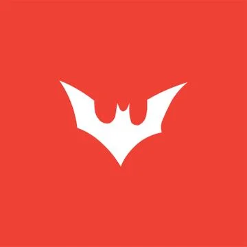 Bat Red Icon On White Background. Red Flat Style Vector Illustration. Stock Illustration