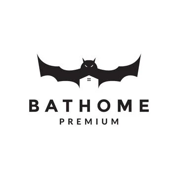 Bat shape with home logo design vector graphic symbol icon sign illustratio.. Stock Illustration