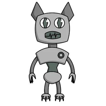 Bat shape robot. Isolated cartoon illustration Stock Illustration
