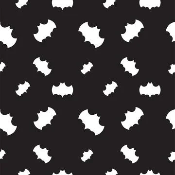Bat shape vector illustration. Seamless pattern design template. Black and .. 스톡 일러스트