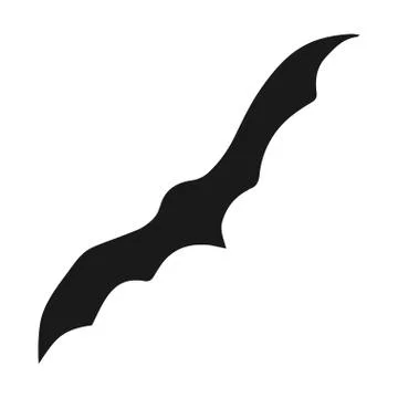 Bat silhouette. Printable template. Stock Illustration