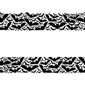 Bat. Silhouette. Seamless vector pattern. Illustrazione stock