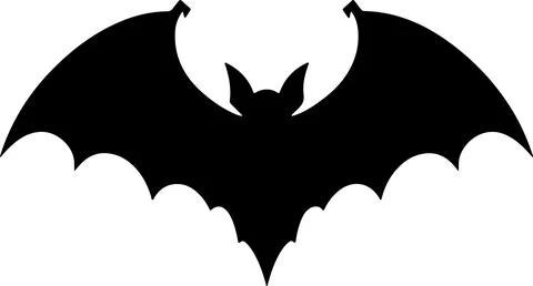 Bat Silhouette Vector Illustration White Background Illustrazione stock