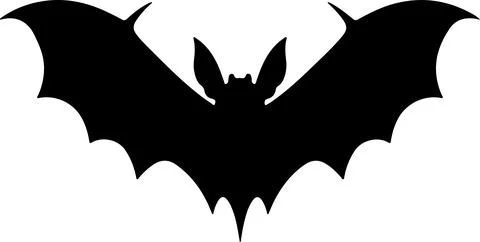 Bat Silhouette Vector Illustration White Background Stock Illustration