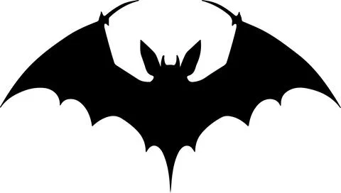 Bat Silhouette Vector Illustration White Background Иллюстрация