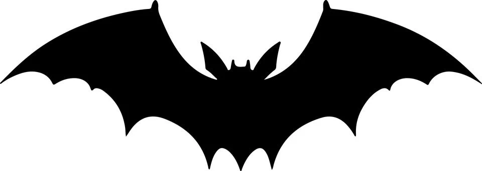 Bat Silhouette Vector Illustration White Background Stock Illustration