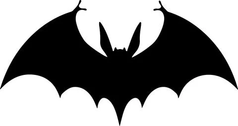 Bat Silhouette Vector Illustration White Background Stock Illustration