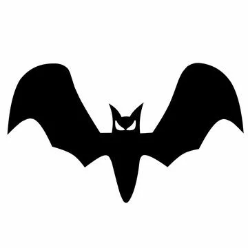 Bat silhouette on white background Stock Illustration