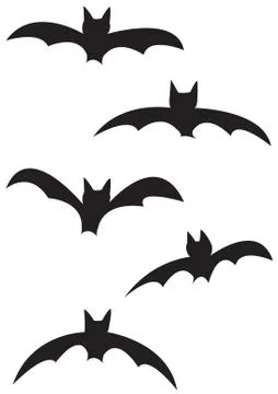 Bat Silhouettes Stock Illustration