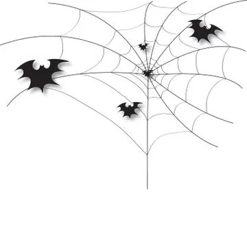 Bat on a spider web Illustrazione stock