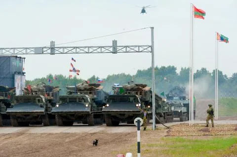BAT track layer vehicles on start line Stock Photos