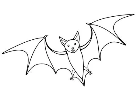 Bat - vector linear picture for coloring or pictogram. Halloween picture Illustrazione stock