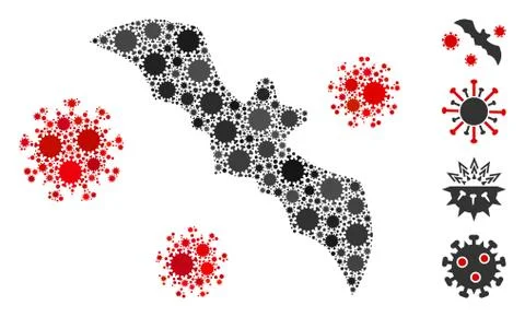 Bat Virus Mosaic of CoronaVirus Elements Stock Illustration