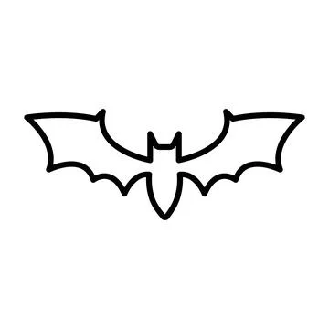 Bat wing icon linear logo mark in black and white イラスト素材