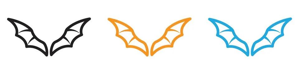 Bat wing icon vector logo set collection for web app ui Illustration