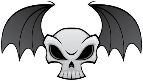 Bat Wing Skull Stock Illustration