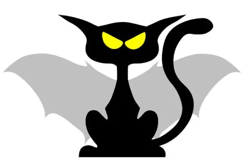 Bat Winged Cat Stock Illustration