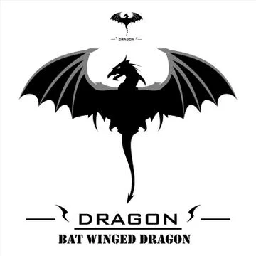 Bat Winged Dragon with the Whipped Tail Stock Illustration