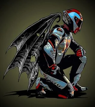 Bat winged racer vector template Stock Illustration