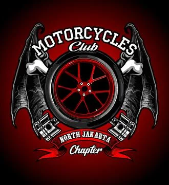 Bat-winged wheels vector template Stock Illustration