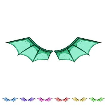 Bat wings dragon cartoon vector graphic Stock Illustration