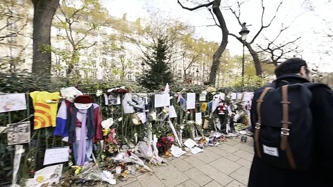 Bataclan Paris people Stock Footage 77684322