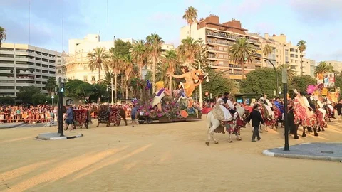 Batalla de flores 7 Stock Footage 79038016
