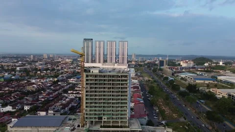 Batam's Evolving Skyline: Drone Perspective of Contemporary High-Rises and .. Stock Footage 339032873