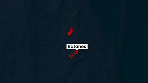 Batanes Islands highlighted on satellite map footage animation Stock Footage 341782289