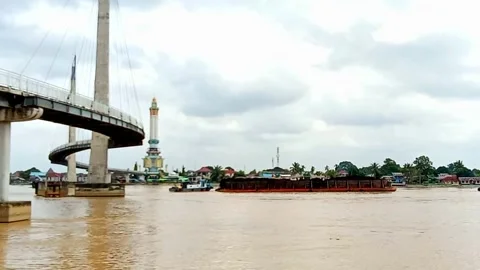 Batanghari River Stock Footage 313595047