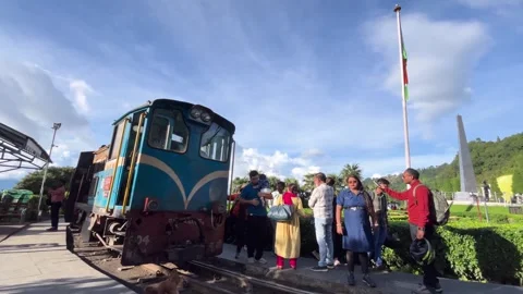 The Batasia Loop is a spiral railway created to lower the gradient of ascent of Stock Footage 332452621