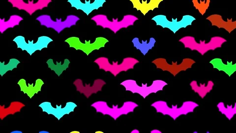 Batastic Colorful Flying Bats 4K Loop Видео 340533197