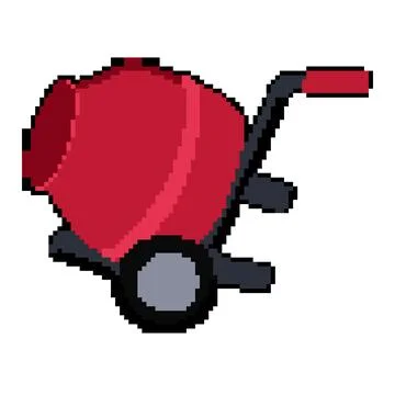 Batch concrete mixer pixel art vector illustration Illustrazione stock