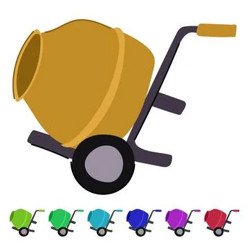 Batch concrete mixer vector cartoon graphic Stock Illustration