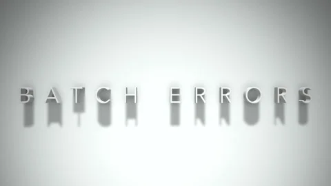 Batch errors 3D title animation white text on a white background Stock Footage 299758703